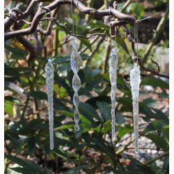 Glasstave / Istapper  - H: 13 cm - 4 stk. i pk (Mix)