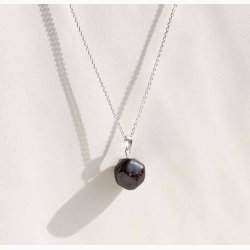 Granat med metalhtte - krystal vedhng