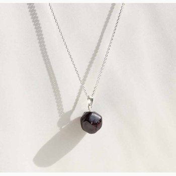 Granat med metalhtte - krystal vedhng