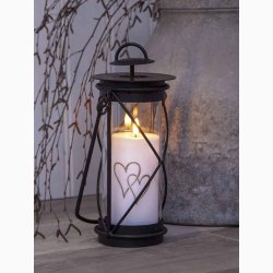 Gravlys Hvidt med hjertemotiv med sensorfunktion eller timerfunktion