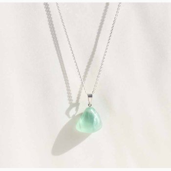 Green fluorite med metalje - krystal vedhng