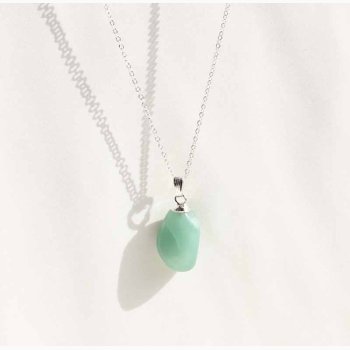 Grn Aventurin med metalhtte - krystal vedhng