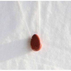 Guldsten drbe krystal vedhng