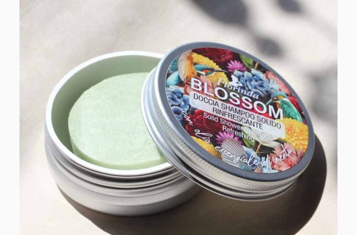 Shampoo bar 70 G - Solid Shower Shampoo Florinda Blossom med bl.a. arganolie og �terisk mynteolie
