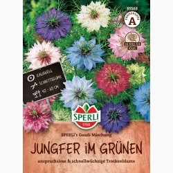 Jomfru i det Gr�nne � Nigella damascena SPERLI's Gaudi Miks � Fr� (r�kker til ca. 125 planter)