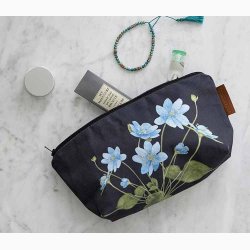 KOSMETIKTASKE - BL ANEMONE (MED BUND) (kologisk bomuld)