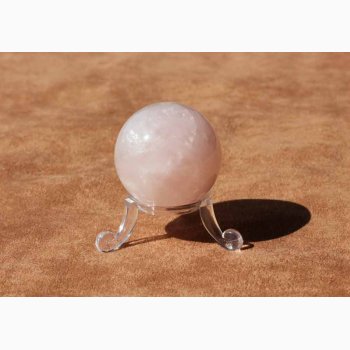 Kugle Rosakvarts : 4,0 cm med fod