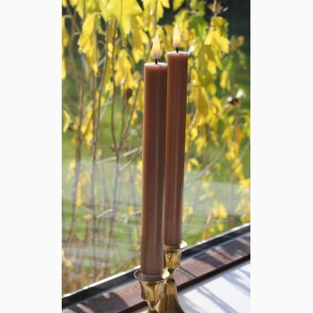3D flamme Karamel 24 cm hje LED kronelys 2 stk. i pk