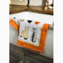 Viskestykke  Cats in Waiting (Katte som venter) (Orange)  Ulster Weavers