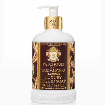 Flydende h�nds�be � Patchouli & Sandalwood (Sandeltr�) med Kokosn�dfrugtekstrakt, 500 ml Fiorentino
