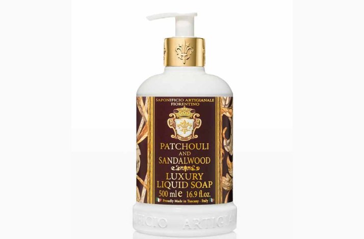 Flydende h�nds�be � Patchouli &amp; Sandalwood (Sandeltr�) med Kokosn�dfrugtekstrakt, 500 ml Fiorentino