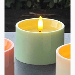 3D Flamme LED sommerlys  (7,5x5,0 cm.) med timer 6/18, vlg farve