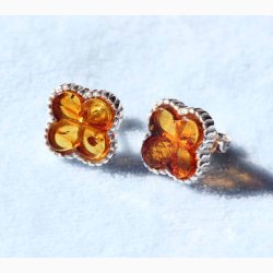 restikker firklver rav/slv - Ravsmykke