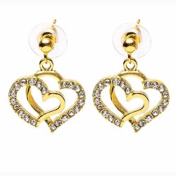 reringe  Hjerter Guldfarvet - Krystal reringe