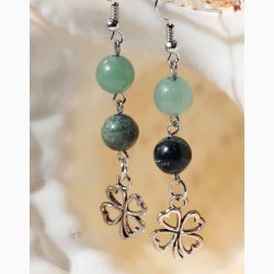 reringe kambaba jaspis/grn aventurin og med firklver - Krystal reringe