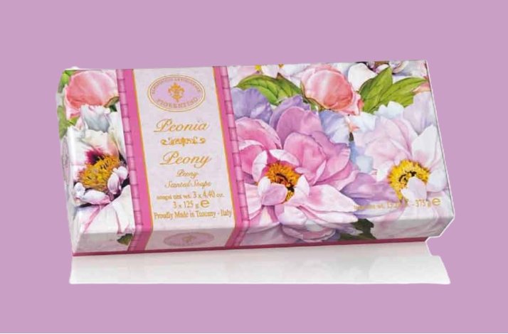 Hndsbe (125 Gram * 3 ) i ske - Peony / Pon - Saponificio Artigianale Fiorentino