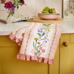 Petals &amp; Prose Viskestykke i Pink � Ulster Weavers