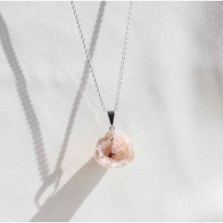 R Agat Geode med metalje - krystal vedhng