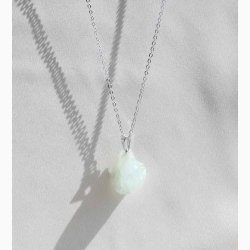 R Aquamarine med metalje - krystal vedhng