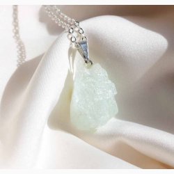 R Aquamarine med metalje - krystal vedhng