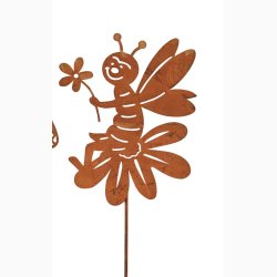 Metalbi rustrd patina H: 35 cm inkl. stick