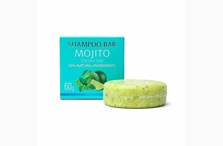 Shampoo bar 60 G - Mojito - med mynte og vindruekerneolie, til trt hr
