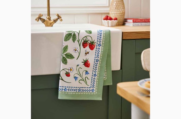 Strawberry Patch Viskestykke i Gr�n � Ulster Weavers