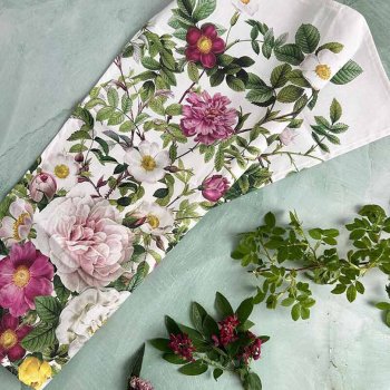 VISKESTYKKE (�kologisk bomuld) - ROSE FLOWER GARDEN JL