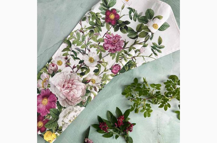 VISKESTYKKE (�kologisk bomuld) - ROSE FLOWER GARDEN JL