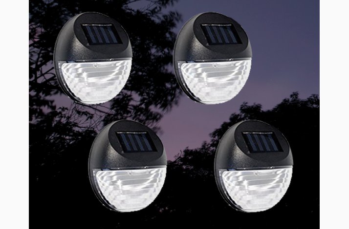 Solcellelamper Solar Fence Light - Sort - (4 stk. i en pakke) - Vglampe