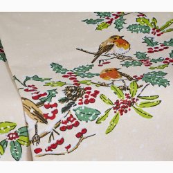 Viskestykke � Christmas Robins (R�dhals) � 100 % bomuld | Ulster Weavers