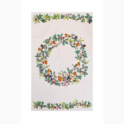 Viskestykke � Christmas Robins (R�dhals) � 100 % bomuld | Ulster Weavers