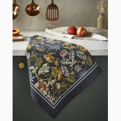 Viskestykke Finch &amp; Flower i Navy � 100% bomuld � Ulster Weavers