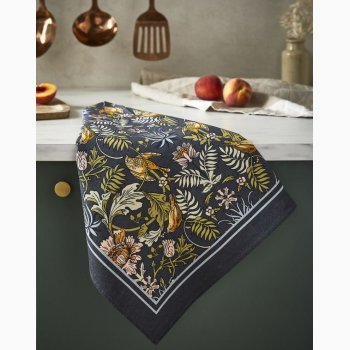 Viskestykke Finch & Flower i Navy � 100% bomuld � Ulster Weavers