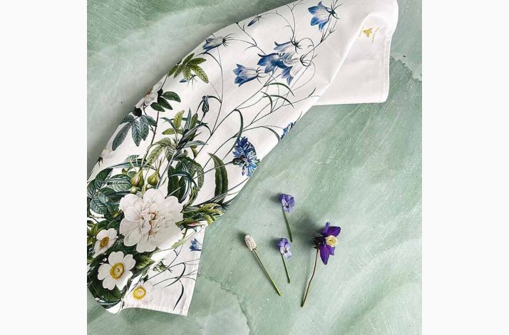 VISKESTYKKE (�kologisk bomuld) - BLUE FLOWER GARDEN JL