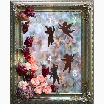 Engel i jern (L: 10-12 cm) til ophng med rustrd patina, vlg