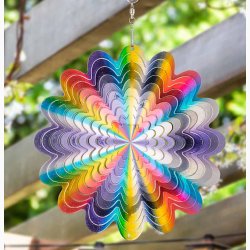 Vindspinner i rustfrit stl - Cirkler Regnbue ( 15 cm)