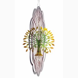 Vindspinner i rustfrit stl - 3D Livets tr Regnbue ( 25 cm)