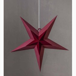 Elegant stjerne rde toner med velour i midten af stjernen i papir  60 cm - Papirstjerne