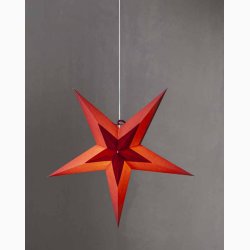 Elegant stjerne rde toner med velour i midten af stjernen i papir  60 cm - Papirstjerne