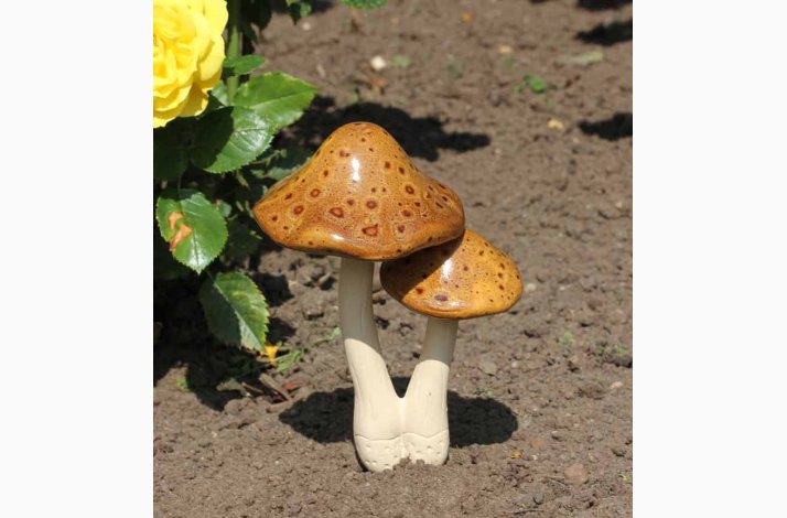 Paddehatte 2 i en 21 cm hj, Gylden/orange i keramik