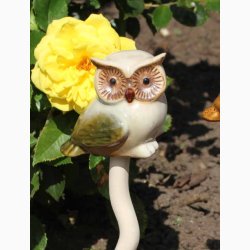 UGLE p pind i keramik med fjeder 7 cm hj og med pind 30 cm hj, Vlg