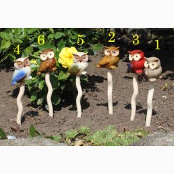 UGLE p pind i keramik med fjeder 7 cm hj og med pind 30 cm hj, Vlg