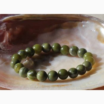 Armbnd/Mala med Xinyi Grn jade kugleformede - Krystal armbnd