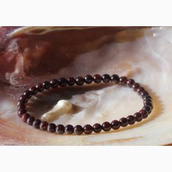 Armbnd med Granat kugleformede ( 4 mm) - Krystal armbnd