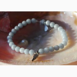 Armbnd Angelite med engleformede vinge - Krystal armbnd