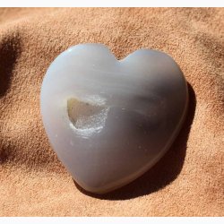 Agat hjerte krystal sten ca. 4-6 cm
