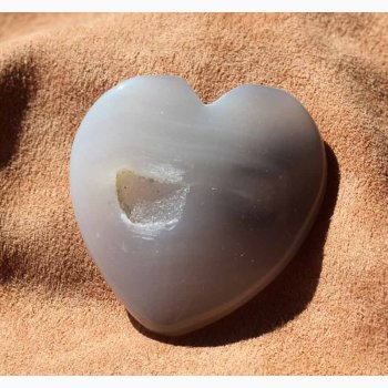 Agat hjerte krystal sten ca. 4-6 cm