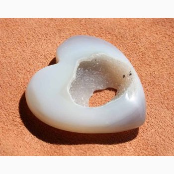 Agat hjerte krystal sten ca. 4-6 cm