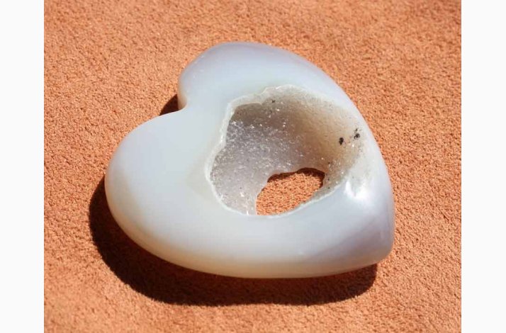Agat hjerte krystal sten ca. 4-6 cm